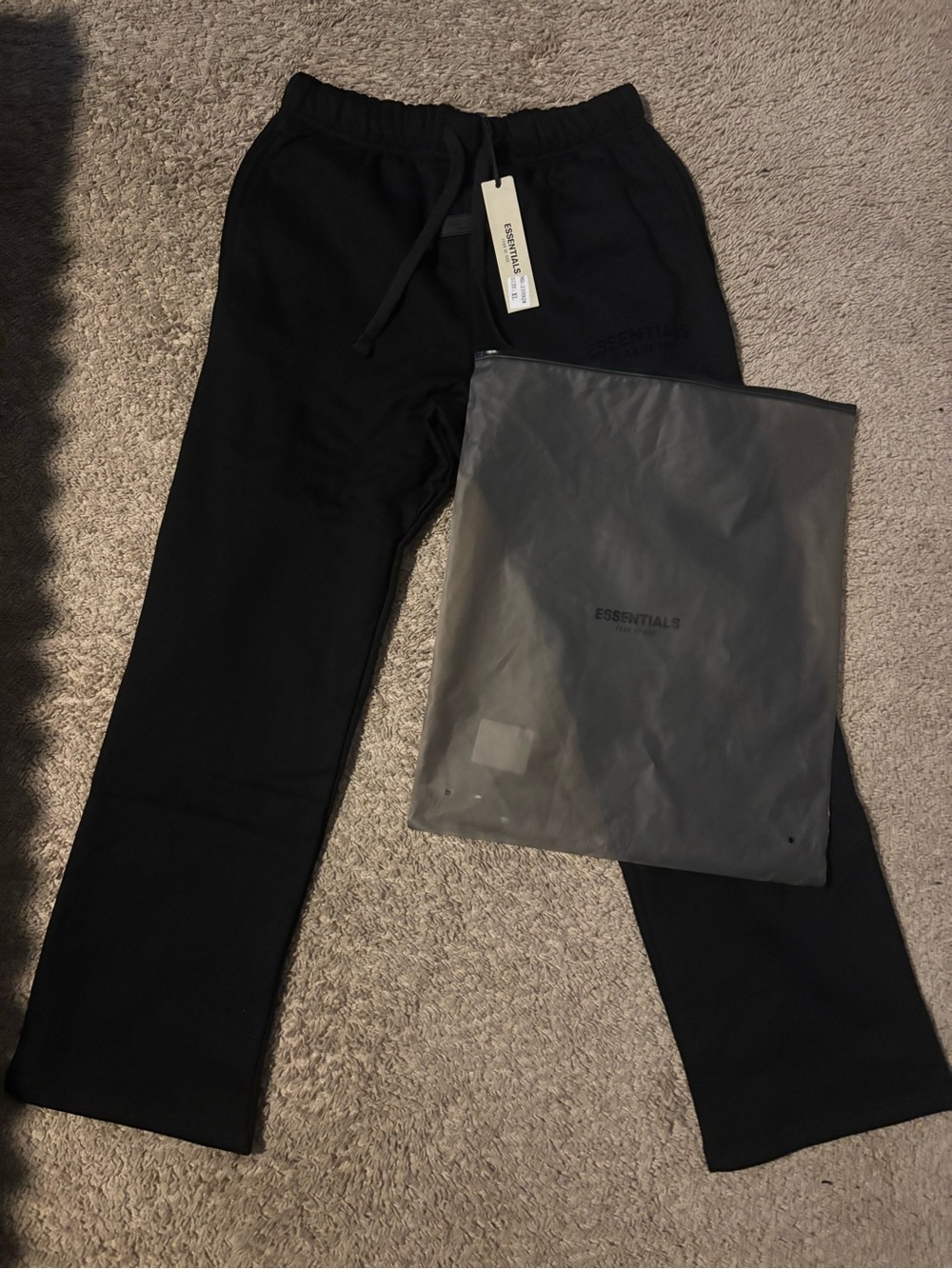 ESSENTIALS Men’s Black Sweatpants Uncuffed
